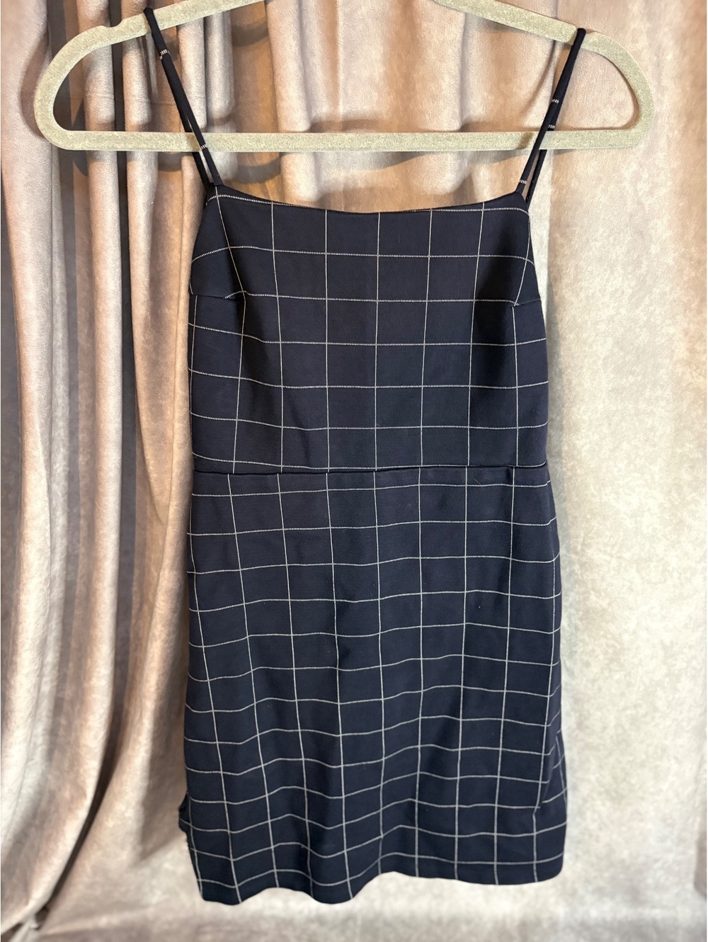 Urban Outfitters Black White Windowpane Spaghetti Strap Dress Small